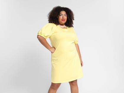 Imagem de Vestido Curto Vista Magalu Moletom Manga Bufante