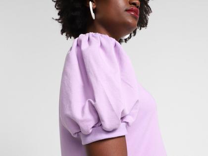 Imagem de Vestido Curto Vista Magalu Moletom Manga Bufante