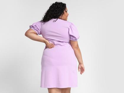 Imagem de Vestido Curto Vista Magalu Moletom Manga Bufante