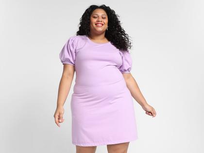 Imagem de Vestido Curto Vista Magalu Moletom Manga Bufante