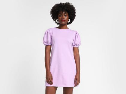 Imagem de Vestido Curto Vista Magalu Moletom Manga Bufante