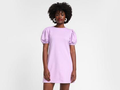 Imagem de Vestido Curto Vista Magalu Moletom Manga Bufante
