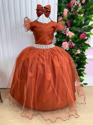 Imagem de Vestido Dama de Honra Terracota Marie Longo Amanda - Confeccionado em Poliéster