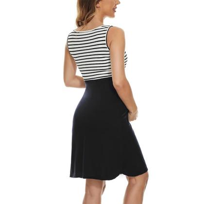 Imagem de Vestido de amamentação para maternidade, camisola listrada de algodão de verão