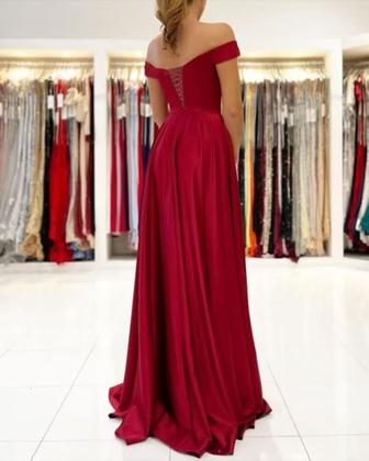 Imagem de Vestido de baile GODCUN Off Shoulder, cetim, evasê, longo, rosa blush