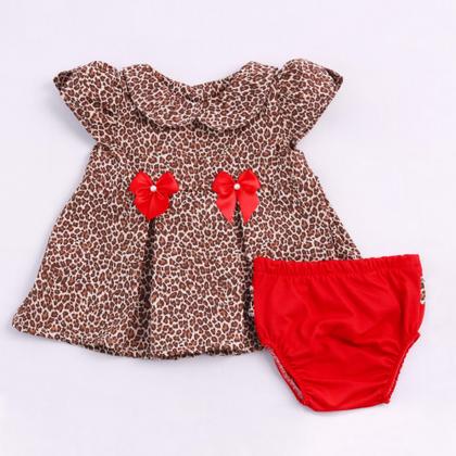 Imagem de Vestido de Bebê com Calcinha Verão Para Menina 02 Peças Roupas de Bebê