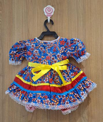 Imagem de Vestido de Bebê Infantil Temático de Festa Junina Diversas Cores e Estampas