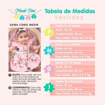 Imagem de Vestido de Bebê Roupa Menina Infantil Com Tiara 100% Algodão Giulia