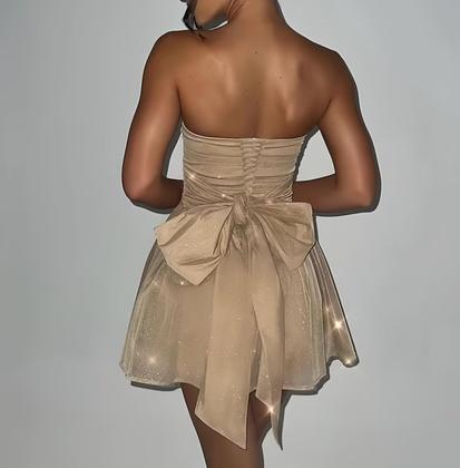 Imagem de Vestido de boas-vindas Blawhee Glitter Tule laranja sem alças