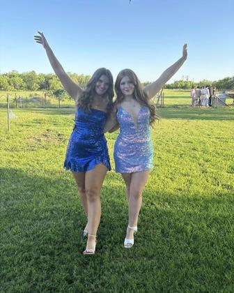 Imagem de Vestido de boas-vindas EEMEII Sequin Mermaid Aqua Blue Tamanho 12