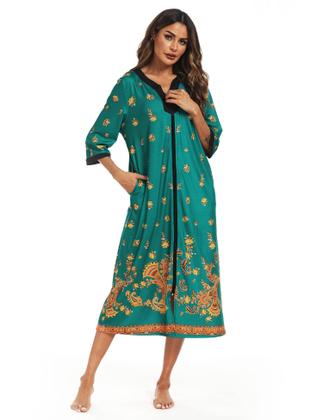 Imagem de Vestido de casa Bloggerlove com zíper frontal Leopard Plus Size