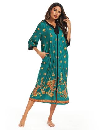 Imagem de Vestido de casa Bloggerlove com zíper frontal Leopard Plus Size