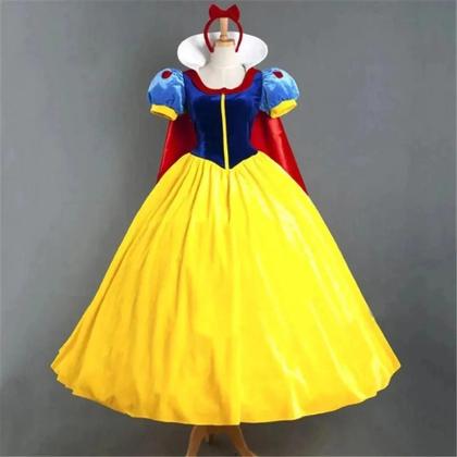 Imagem de Vestido de Cosplay Branca de Neve para Adulto e Criança - Fantasia de Princesa para Festa de Halloween