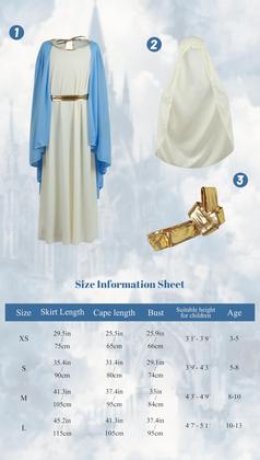 Imagem de Vestido de cosplay infantil Costume JEGERMIG para Halloween Mary