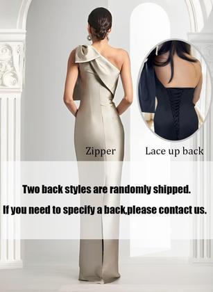 Imagem de Vestido de dama de honra Mkojaa One Shoulder Satin Mermaid Aqua