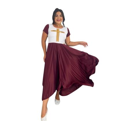 Imagem de Vestido de Dança Coreografia Plus Size Cruz Moda Evangélica