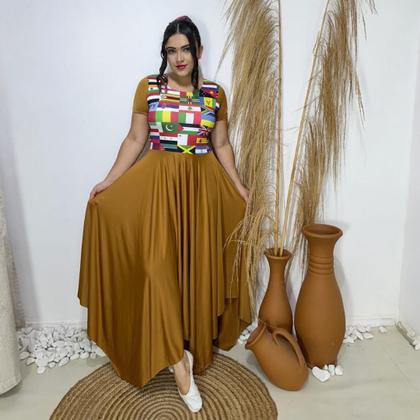 Imagem de Vestido de Dança Plus Size Blusa Nações Moda Evangélica Feminina