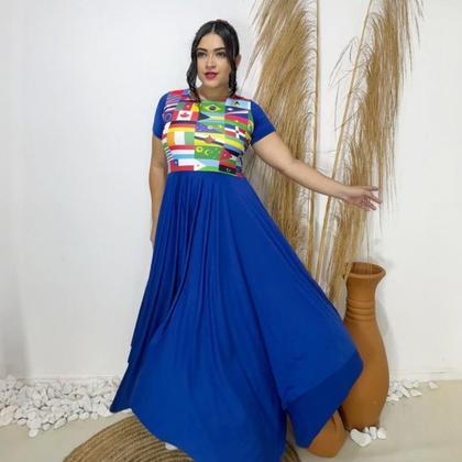 Imagem de Vestido de Dança Plus Size Blusa Nações Moda Evangélica Feminina
