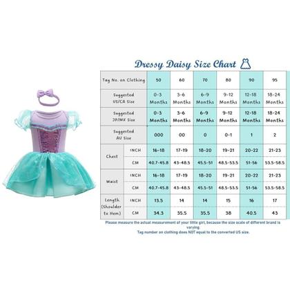 Imagem de Vestido de fantasia Daisy Princess Mermaid Baby Girl 9-12M