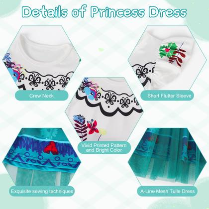 Imagem de Vestido de fantasia de princesa HenzWorld para meninas branco 4T 5T