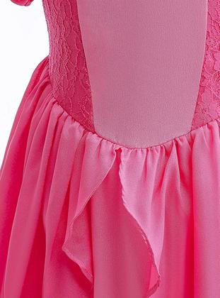 Imagem de Vestido de fantasia rosa para menina 4T 5T com luvas e varinha