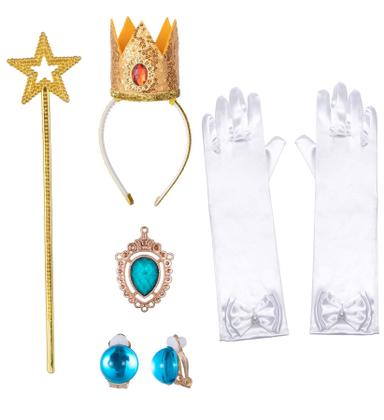 Imagem de Vestido de fantasia rosa para menina 4T 5T com luvas e varinha