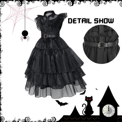 Imagem de Vestido de fantasia Yuiui preto para meninas Halloween Cosplay 11-12Y