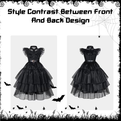 Imagem de Vestido de fantasia Yuiui preto para meninas Halloween Cosplay 11-12Y
