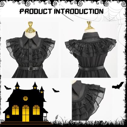 Imagem de Vestido de fantasia Yuiui preto para meninas Halloween Cosplay 11-12Y