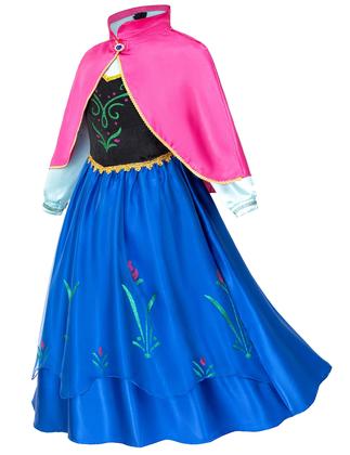 Imagem de Vestido de festa à fantasia de princesa para meninas com capa, peruca e coroa 5-6Y