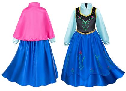 Imagem de Vestido de festa à fantasia de princesa para meninas com capa, peruca e coroa 5-6Y