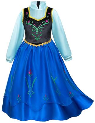 Imagem de Vestido de festa à fantasia de princesa para meninas com capa, peruca e coroa 5-6Y
