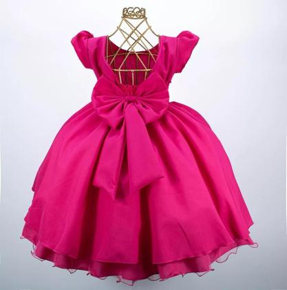 Imagem de Vestido De Festa Infantil Barbie Aniversário Luxo E Tiara