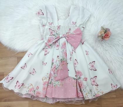 Imagem de Vestido de Festa Infantil Jardim Borboleta Rosa
