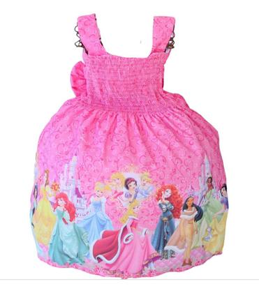 Imagem de Vestido De Festa Infantil Meninas Princesa Luxo Pink Tiara