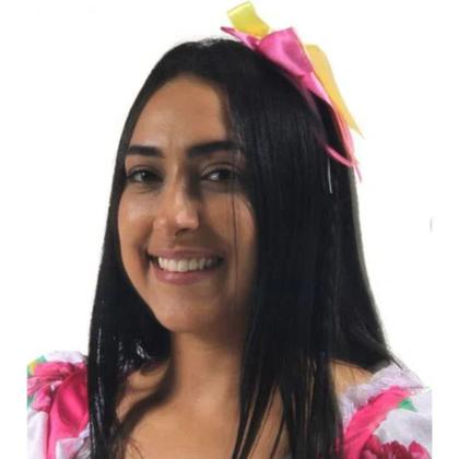 Imagem de Vestido de Festa Junina Adulto Feminino Vestido Caipira Luxo Com Tiara