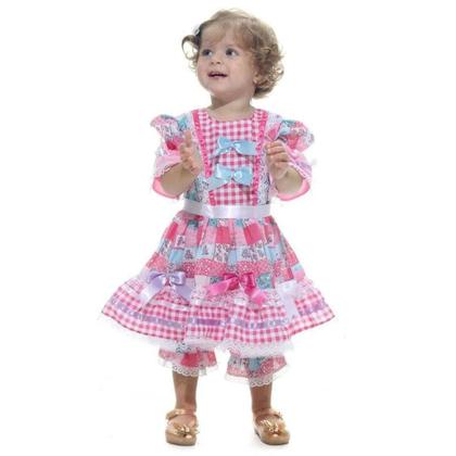Imagem de Vestido de Festa Junina Caipira Bebê Luxo