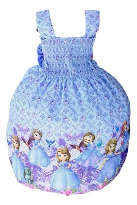 Imagem de Vestido De Festa Luxo Infantil Princesa Sofia Meninas Tiara