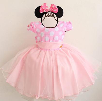 Imagem de Vestido De Festa Minnie Rosa Luxo Infantil