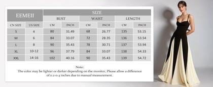 Imagem de Vestido de formatura EEMEII Spaghetti Straps Patchwork Preto Vermelho Longo