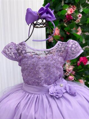 Imagem de Vestido de Formatura Infantil Lilás para Dama de Casamento