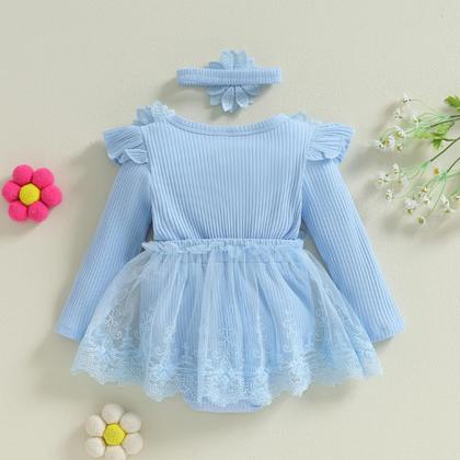 Imagem de Vestido de macacão ZAXARRA para bebês com faixa de cabeça de 0 a 18 meses