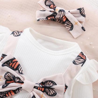 Imagem de Vestido De Malha Com Detalhe De Laço Para Meninas, Estilo Princesa Semi-Delicado Com Mangas Falsas