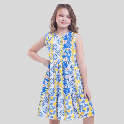 Imagem de Vestido de Menina Infantil Juvenil Estampado Casual