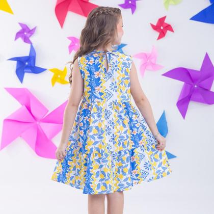 Imagem de Vestido de Menina Infantil Juvenil Estampado Casual
