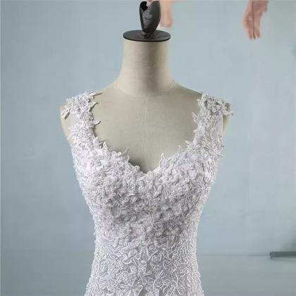 Imagem de Vestido de Noiva Casamento Princesa Pérolas Renda Luxo