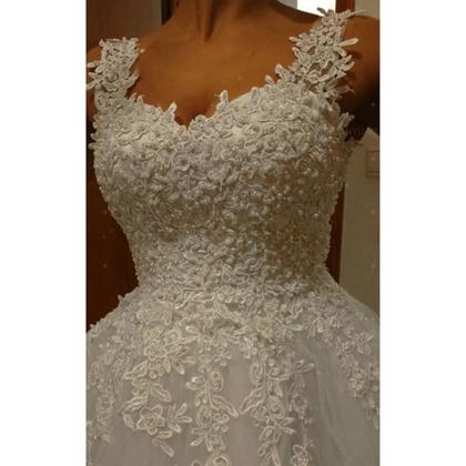 Imagem de Vestido de Noiva Casamento Princesa Pérolas Renda Luxo