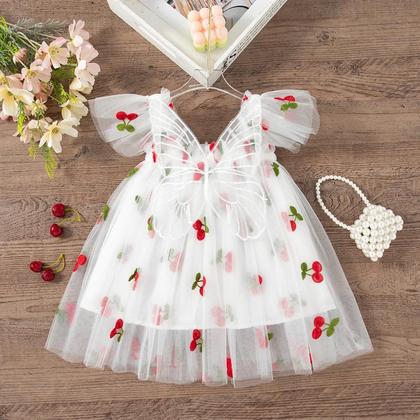 Imagem de Vestido De Princesa Com Asas De Borboleta Para Menina, Floral, Chiffon, Sem Mangas, 0-4 Anos, Festa