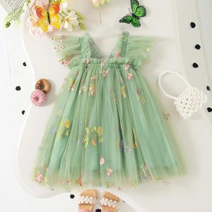 Imagem de Vestido De Princesa Com Asas De Borboleta Para Menina, Floral, Chiffon, Sem Mangas, 0-4 Anos, Festa