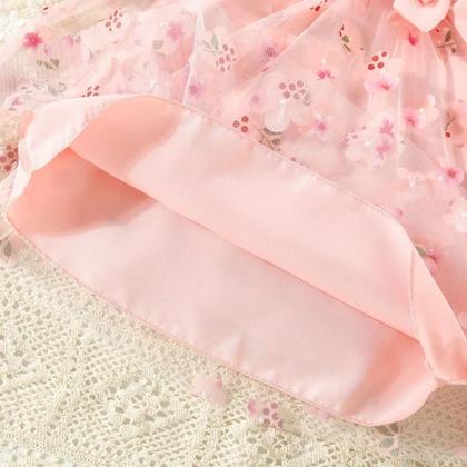 Imagem de Vestido de Princesa de Malha para Bebê Menina (0-3 anos) - Verão, Sem Mangas, com Laço Floral
